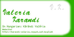 valeria karandi business card
